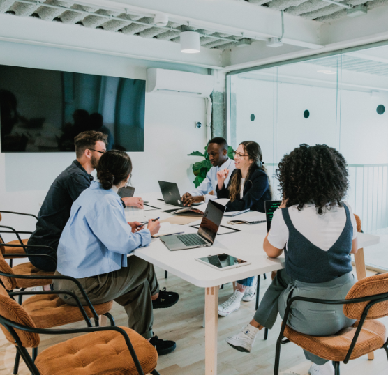 office employees in a meeting room