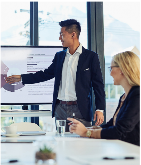 Image of two board members having a council meeting Image of two board members having a council meeting